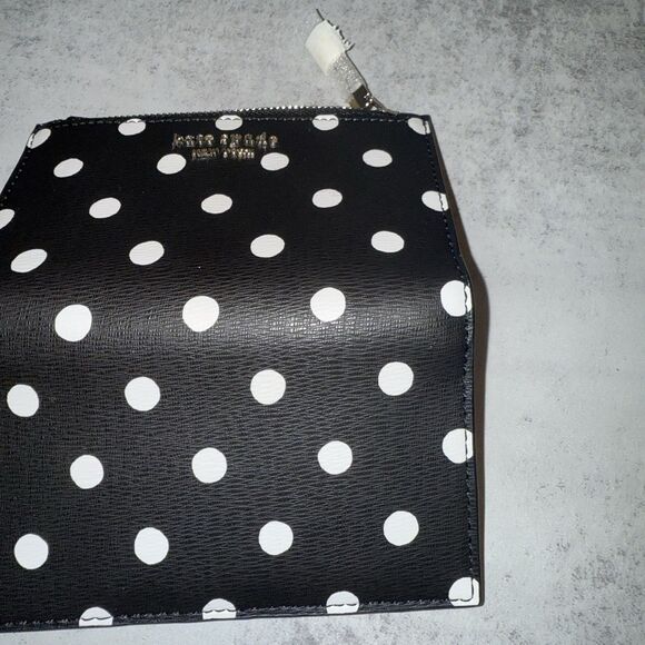 Kate Spade New York Spencer Dots Small Slim Bifold Wallet Black NWT $110 Retail - Picture 5 of 10